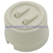 BIRONI Лизетта Пластик Слоновая кость Кнопка 2-кл (клавишный) B1-222-211-PB