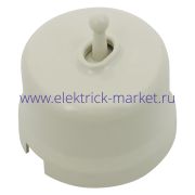 BIRONI Лизетта Пластик Слоновая кость Кнопка 1-кл (тумблерный) B1-230-211-PB