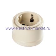 BIRONI Лизетта Пластик Слоновая кость Розетка с/з B1-101-211