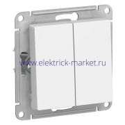 Systeme Electric AtlasDesign Лотос Выключатель 2-клавишный, сх.5, 10АХ, механизм ATN001351