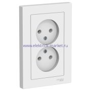 Systeme Electric AtlasDesign Лотос Розетка двойная б/з,16А, в сборе ATN001320