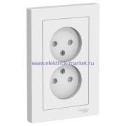Systeme Electric AtlasDesign Лотос Розетка двойная б/з со шторками,16А, в сборе ATN001322
