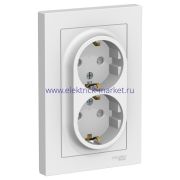 Systeme Electric AtlasDesign Лотос Розетка двойная с/з со шторками, 16А, в сборе ATN001326