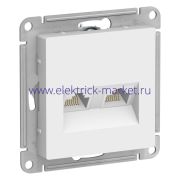 Systeme Electric AtlasDesign Лотос Розетка двойная компьютерная RJ45+RJ45, кат.5Е, механизм ATN001385