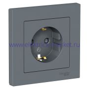 Systeme Electric AtlasDesign Грифель Розетка с/з со шторками, 16А, в сборе ATN000744