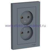 Systeme Electric AtlasDesign Грифель Розетка б/з двойная, 16А, в сборе ATN000720