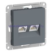 Systeme Electric AtlasDesign Грифель Розетка двойная компьютерная RJ45+RJ45, кат.5E, механизм ATN000785