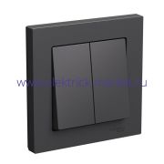 Systeme Electric AtlasDesign Базальт Выключатель 2-клавишный, сх.5, 10АХ, в сборе ATN001452
