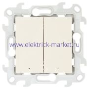 Simon 24 Слоновая кость Двухклавишный выключатель с подсветкой 2450392-031