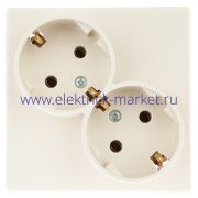 Simon 24 Слоновая кость Розетка 2Х2К+3 Sсhuko без защитных шторок 2450459-031