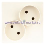 Simon 24 Слоновая кость Розетка двойная 2К без защитных шторок 2450457-031