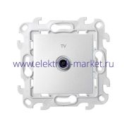 Simon 24 Алюминий Розетка TV проходная 2410475-033