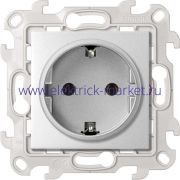 Simon 24 Алюминий Розетка с заземлением Schuko 2Р+Е 16A 250В~ с системой Push&Go 2420434-033