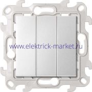 Simon 24 Алюминий Трехклавишный выключатель 10AX 250В~ 2450391-033