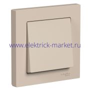 Systeme Electric AtlasDesign Песочный Выключатель 1-клавишный,сх.1, 10АХ, в сборе ATN001212