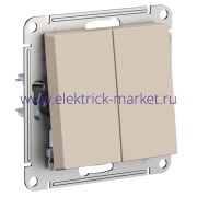 Systeme Electric AtlasDesign Песочный Переключатель 2-клавишный, сх.6/2, 10АХ, механизм ATN001265