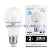 Gauss Лампа Elementary A60 10W 950lm 6500K Е27 LED