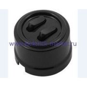 BIRONI Лизетта Пластик Черный Выключатель 2-кл (клавишный) B1-222-23