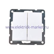 Выключатель 2-кл. (схема 5) 16 A, 250 B (белый) LK60 | 861104 | Ecoplast