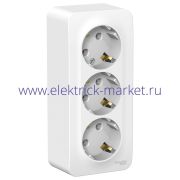 Systeme Electric Blanca наруж Бел Розетка 3-ая с/з без шторок изолир. пластина 16А, 250В BLNRA010311