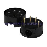 Разъем РШ-ВШ «UNIVersal» карболит 32А 380В круглый цвет черный (1233)