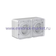 Systeme Electric AtlasDesign Profi54 Наруж Серый Розетка двойная с/з со шт.16А ATN543026