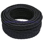 BIRONI Черный матовый Витой провод 2*0,75 10м