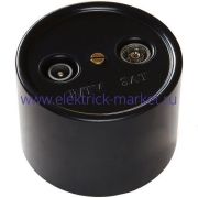 BIRONI Лизетта Пластик Черный Розетка ТV/FM