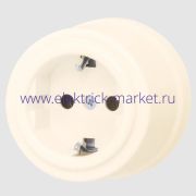 BIRONI Лизетта Пластик Песочное золото Розетка с/з