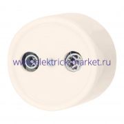 BIRONI Лизетта Керамика Песочное золото Розетка R/TV-SAT проходная