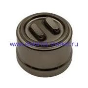 BIRONI Лизетта Пластик Коричневый Выключатель кнопочный проходной 2-кл (клавишный), ручка Бронза