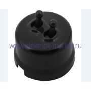 BIRONI Лизетта Пластик Черный Выключатель 2-кл (тумблерный)