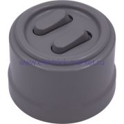 BIRONI Лизетта Пластик Титан Выключатель 2-кл (клавишный)