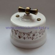 BIRONI Лизетта Керамика Белый Выключатель перекрестный 1-кл (декор D6/2)