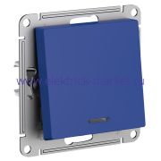 Systeme Electric AtlasDesign Аквамарин Выключатель 1-клавишный с подсветкой, сх.1а, 10АХ, механизм ATN001113