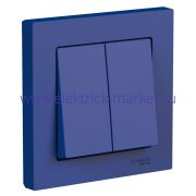 Systeme Electric AtlasDesign Аквамарин Выключатель 2-клавишный, сх.5, 10АХ, в сборе ATN001152