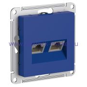 Systeme Electric AtlasDesign Аквамарин Розетка двойная компьютерная RJ45+RJ45, кат.5E, механизм ATN001185