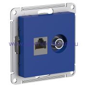 Systeme Electric AtlasDesign Аквамарин Розетка двойная ТВ + компьютерная RJ45, кат. 5Е  ATN001189