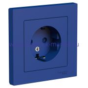 Systeme Electric AtlasDesign Аквамарин Розетка с/з со шторками, 16А, в сборе ATN001144