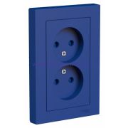 Systeme Electric AtlasDesign Аквамарин Розетка двойная б/з со шторками,16А, в сборе ATN001122