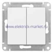 Systeme Electric AtlasDesign Белый Переключатель 2-клавишный перекрестный, 2 x сх. 7, 10АХ, механизм ATN000173