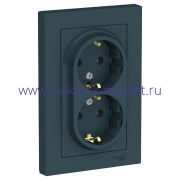 Systeme Electric AtlasDesign Изумруд Розетка с/з двойная, 16А, в сборе ATN000824