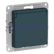 Systeme Electric AtlasDesign Изумруд Розетка с/з, со шторками, с крышкой, 16А, механизм ATN000846