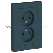 Systeme Electric AtlasDesign Изумруд Розетка б/з двойная, со шторками,16А, в сборе ATN000822