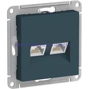 Systeme Electric AtlasDesign Изумруд Розетка двойная компьютерная RJ45+RJ45, кат.5E, механизм ATN000885