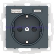 Systeme Electric AtlasDesign Изумруд Розетка 16А с USB A+С (5В/2,4А/3 А, 2х5В/1,5А), мех ATN000832