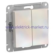 Systeme Electric AtlasDesign Жемчуг Выключатель 2-клавишный с самовозвратом, сх.2, 10А, механизм ATN000417