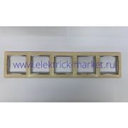 Legrand Valena Рамка 5 постов горизонтальная светлое дерево/серебро 770385