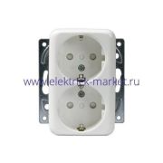 ABB Розетка DoubleSCHUKO с заземлением, 16А / 250В, винтовые клеммы, серия Jussi, белый 232EUC 2TKA000759G1