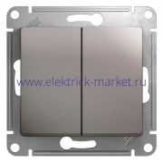 Systeme Electric Glossa Платина Выключатель 2-клавишный, сх.5, 10AX GSL001251